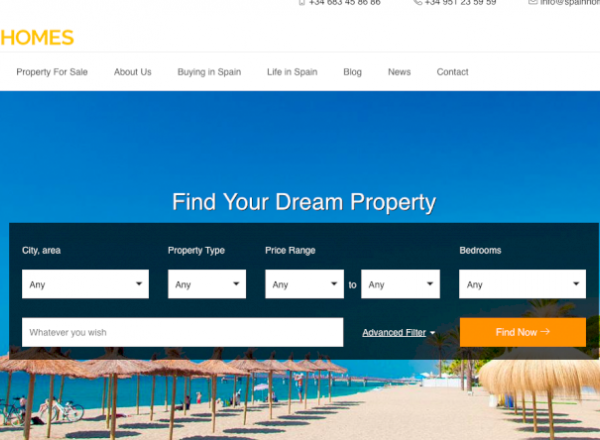 Le Site Spain Homes Vient D'être Lancé