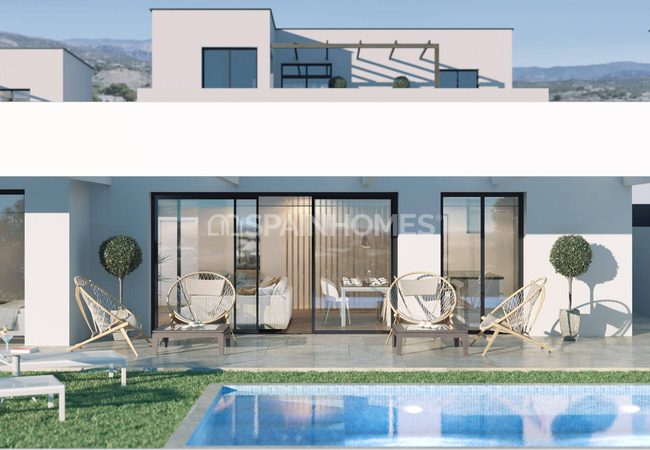 Elegantes Casas Con Vistas Al Mar Y Piscina Privada En Finestrat