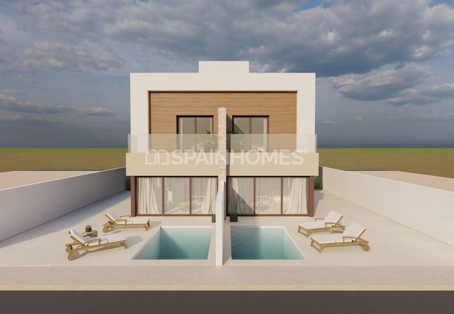 San Javier Murcia'da Plajlara Yakın Şık Yarı Müstakil Evler 3