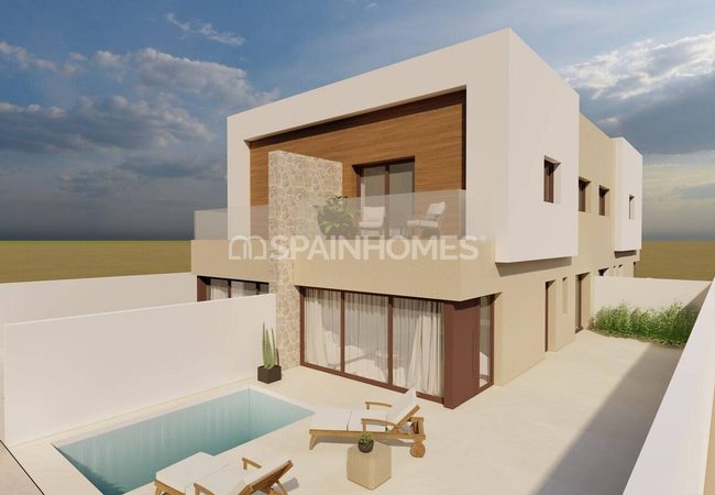 San Javier Murcia'da Plajlara Yakın Şık Yarı Müstakil Evler 1