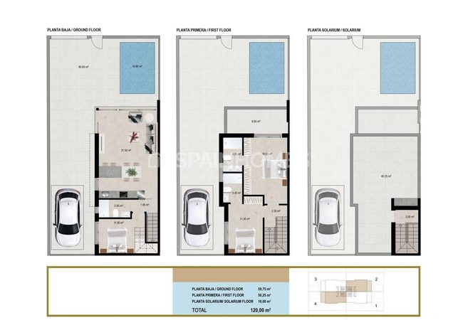 San Javier Murcia'da Plajlara Yakın Şık Yarı Müstakil Evler 9