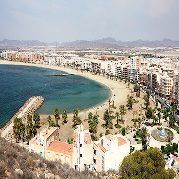 murcia, strand, kustlijn