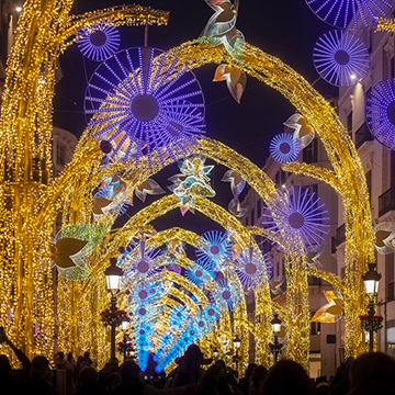 illuminations de Noël à Malaga Espagne